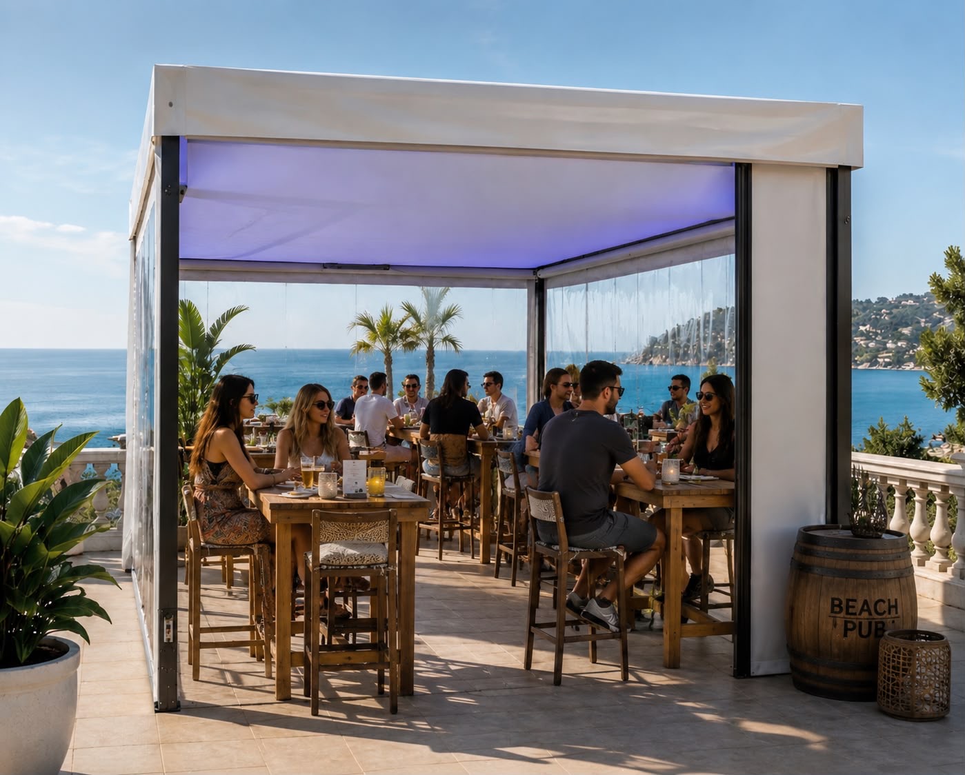 Protego beach pub con vista mare